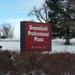 Double sided exterior sign in Broomfield, CO